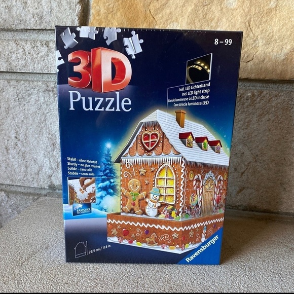 Ravensburger Other - Ravensburger 3-D Gingerbread House Jigsaw Puzzle w/ LED Lights